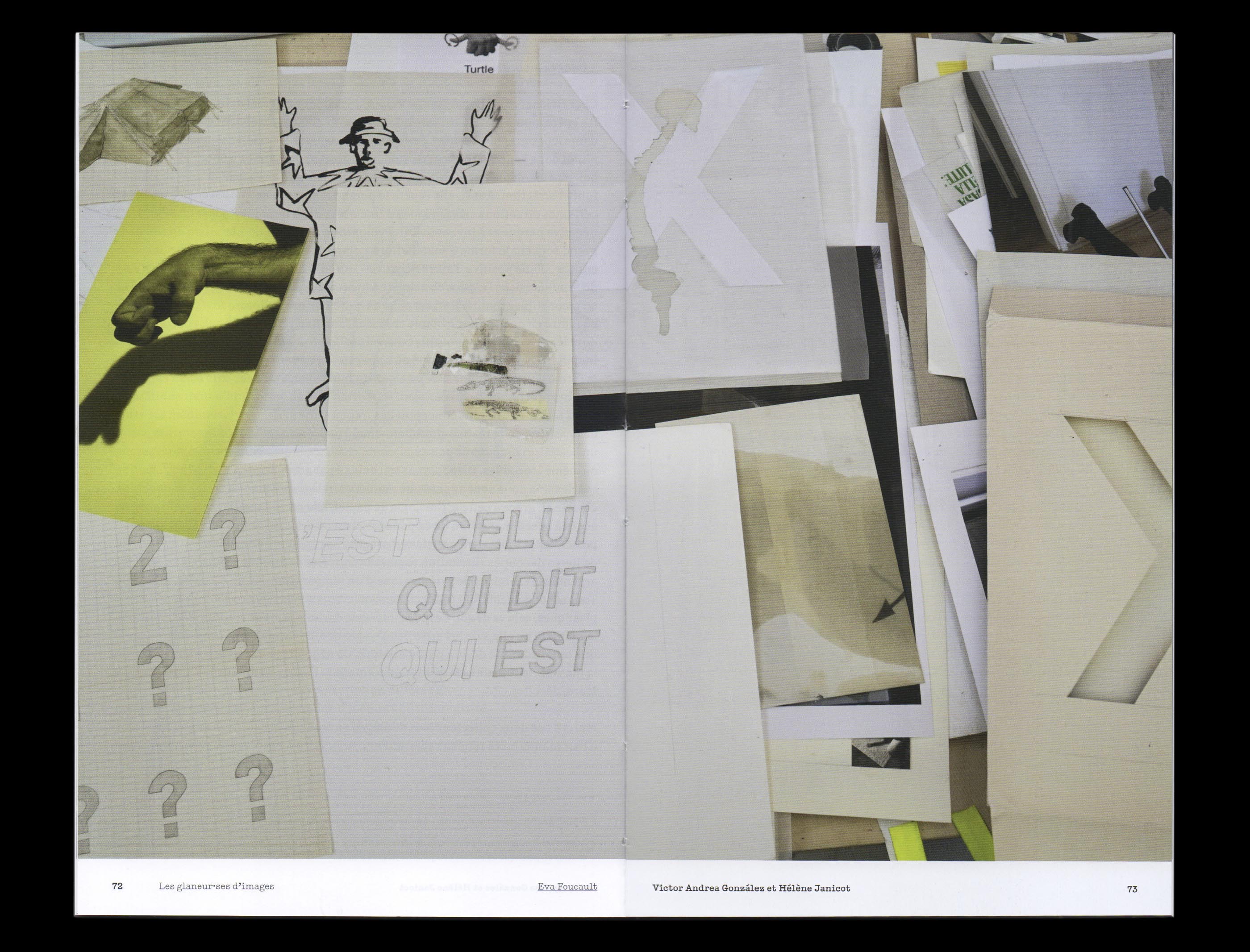 Double-page intérieure du catalogue de l'exposition