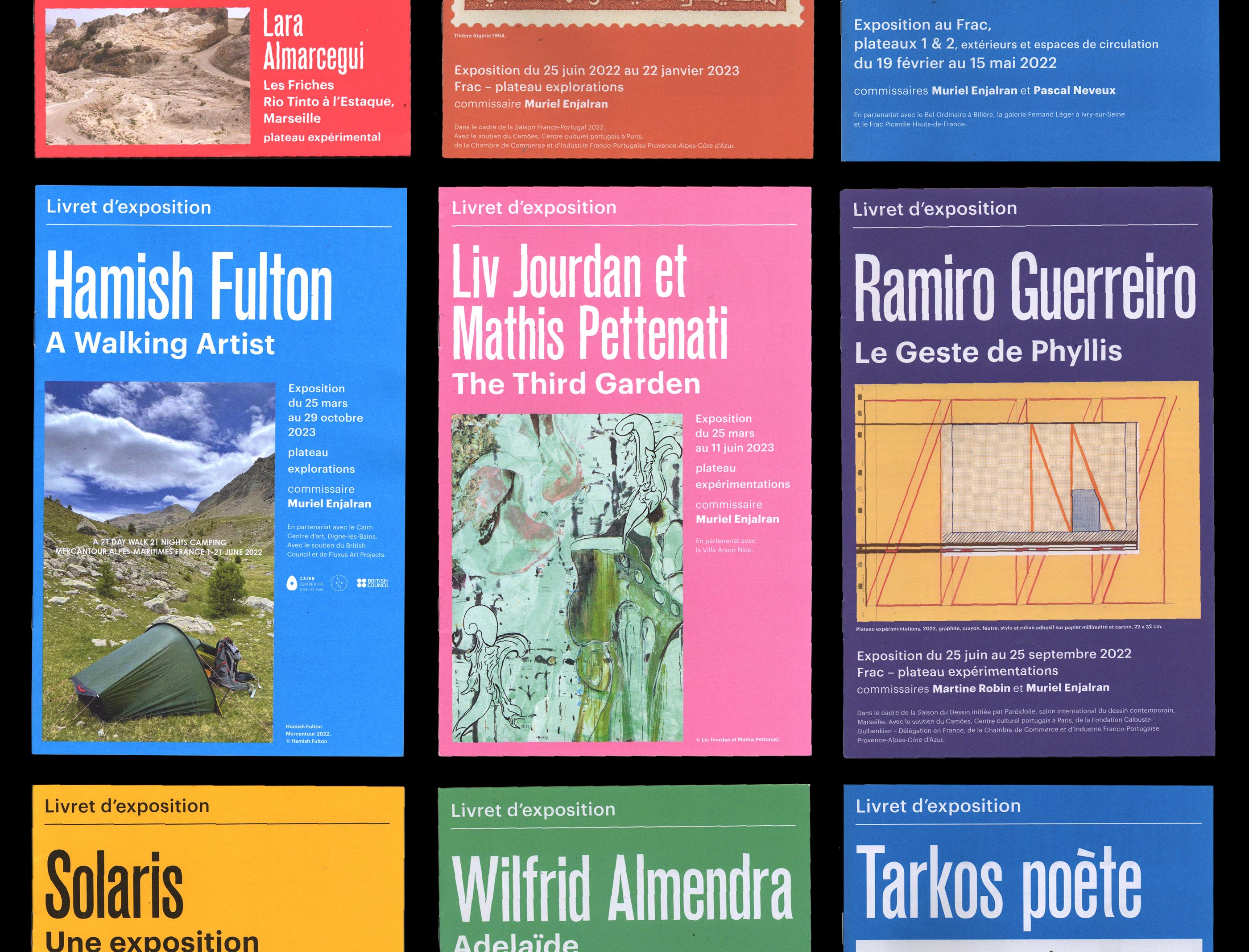 Livrets pour les expositions d'Hamish Futton, Liv Jourdan et Mathis Pettenati et de Ramiro Guerreiro